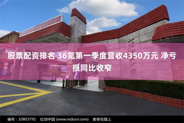 股票配资排名 36氪第一季度营收4350万元 净亏损同比收窄