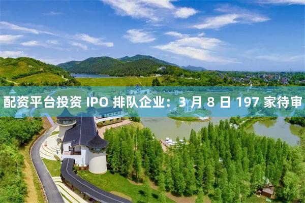 配资平台投资 IPO 排队企业：3 月 8 日 197 家待审