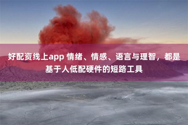 好配资线上app 情绪、情感、语言与理智，都是基于人低配硬件的短路工具