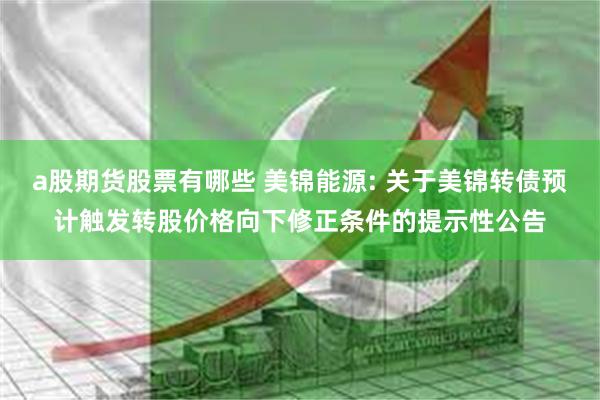 a股期货股票有哪些 美锦能源: 关于美锦转债预计触发转股价格向下修正条件的提示性公告