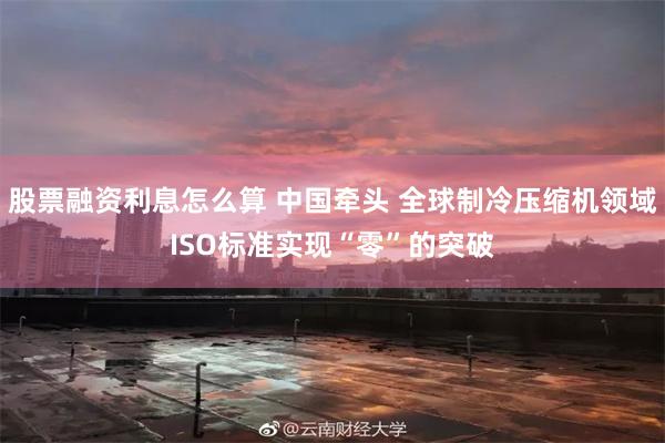 股票融资利息怎么算 中国牵头 全球制冷压缩机领域ISO标准实现“零”的突破